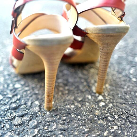 Reed Krakoff Coral Leather Platform Heels | Wedding Guest | Italian Summer Chic - Picture 8 of 14